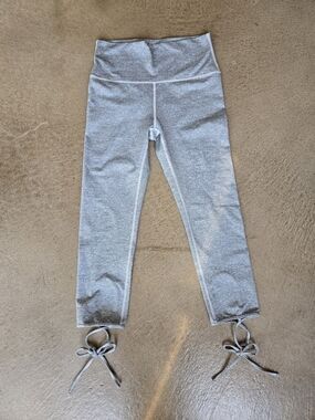 aerie Light Gray High-Waist Tie-Hem Leggings